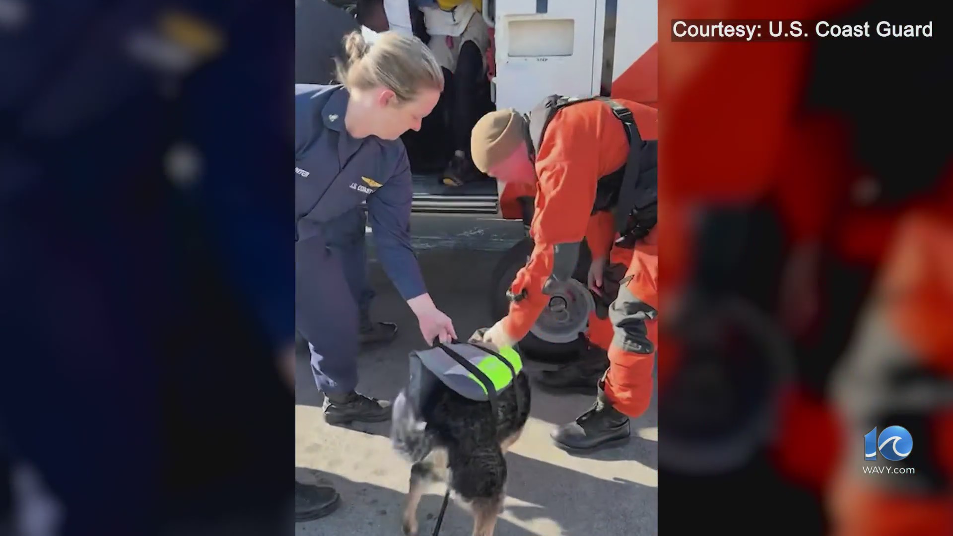 Coast Guard rescues family and pets off the Hatteras coastline