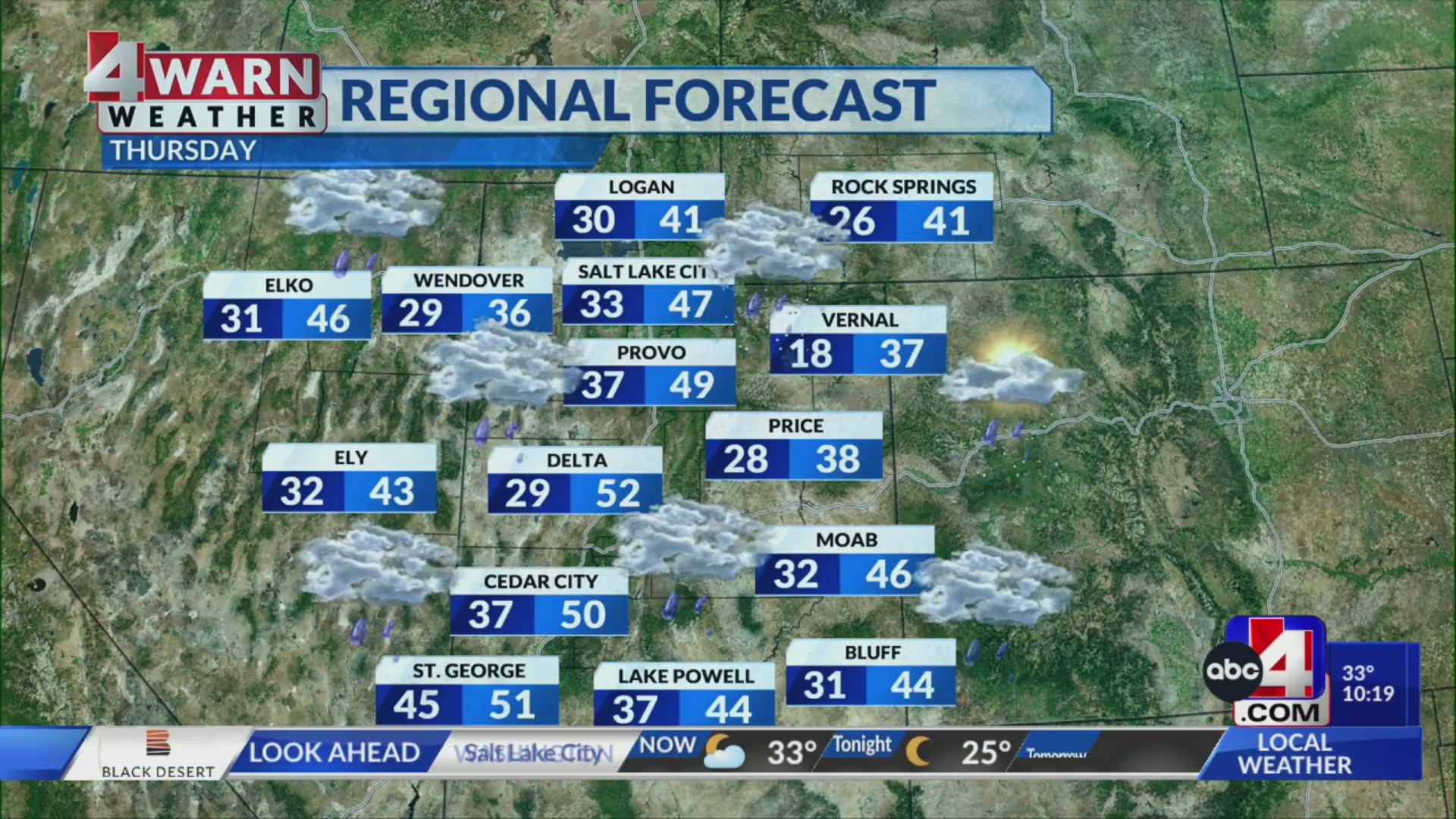 Cloudy with rain showers to start the new year