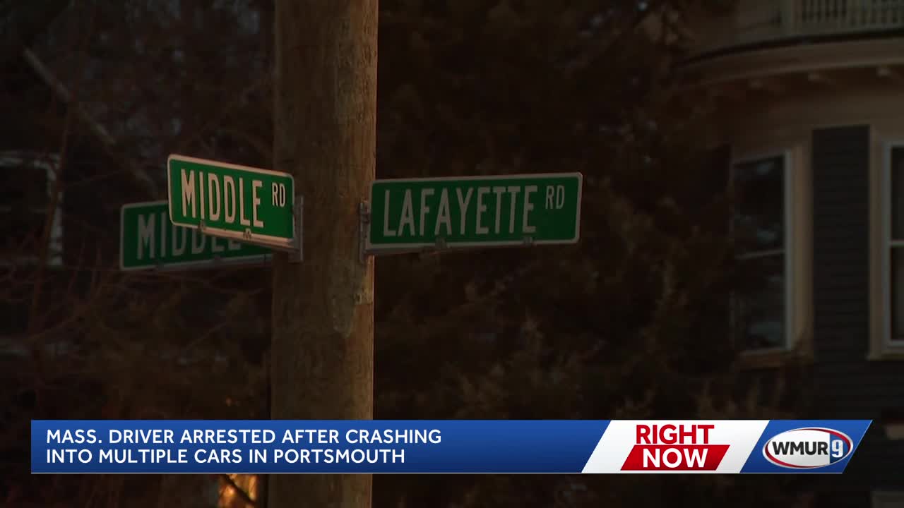 Massachusetts driver arrested after several crashes in Portsmouth