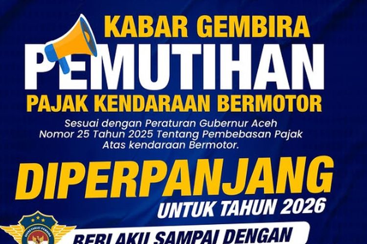 Pemutihan pajak kendaraan Aceh diperpanjang hingga 2026