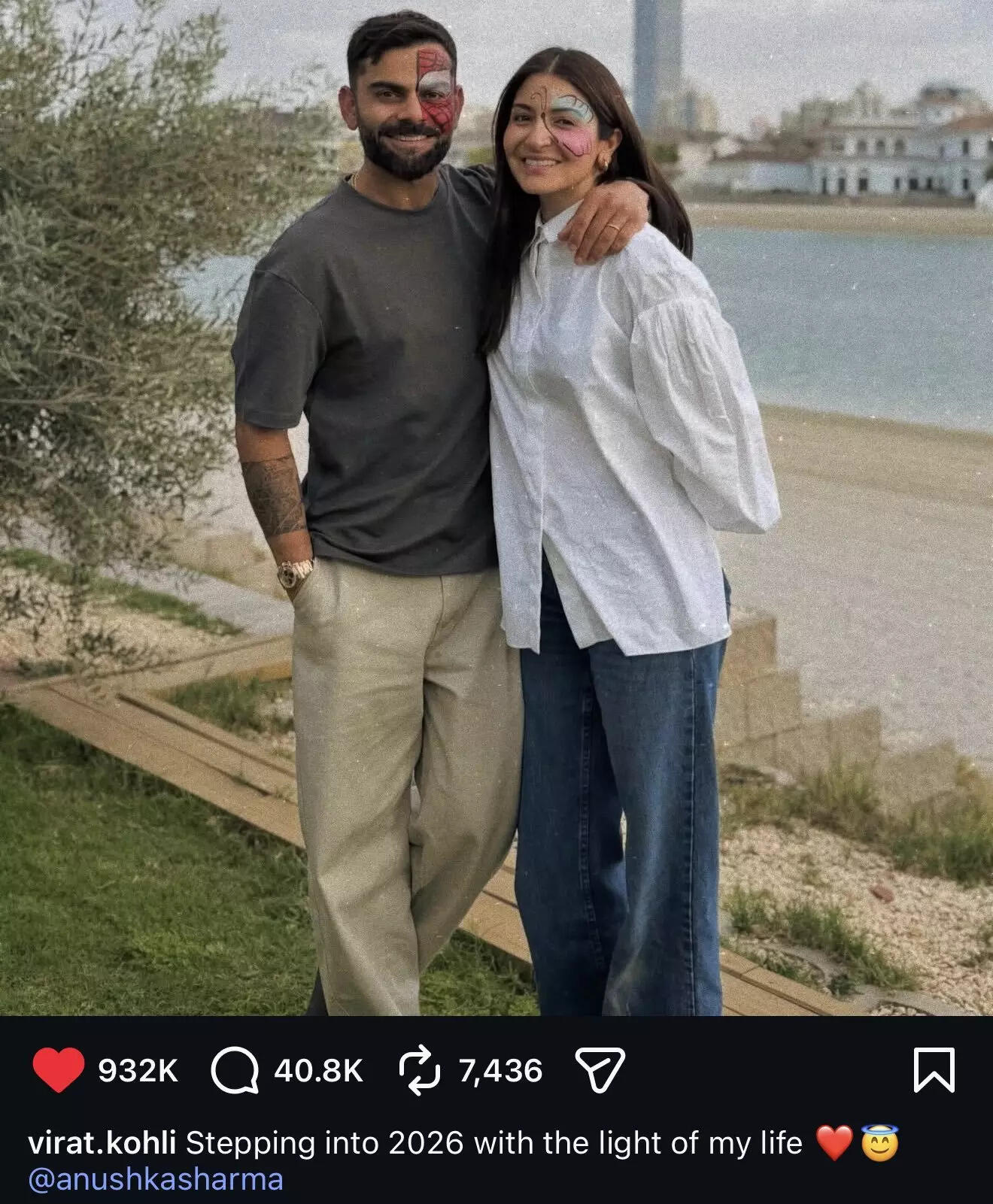 'Light of my life': Virat Kohli's new year post with Anushka Sharma ...