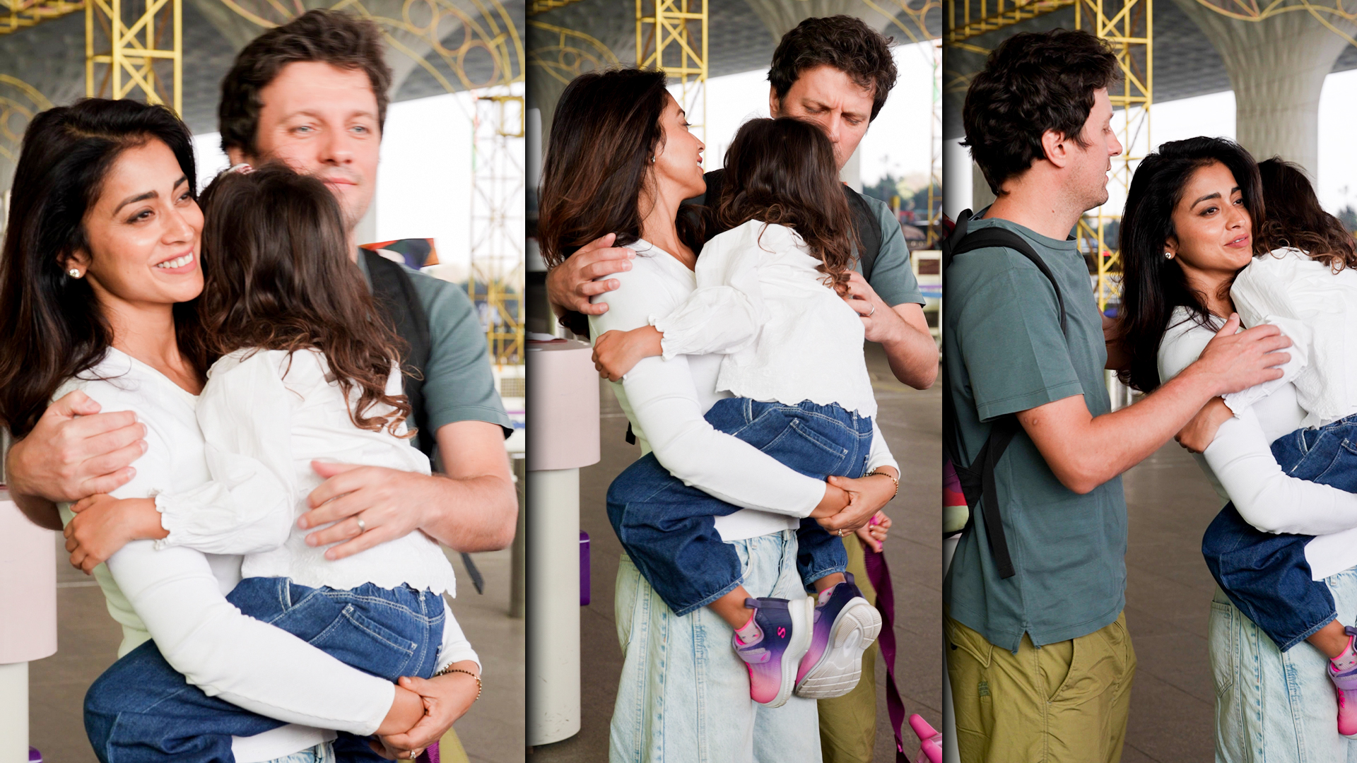 Sweet family moment: Shriya Saran spotted at Mumbai airport with ...