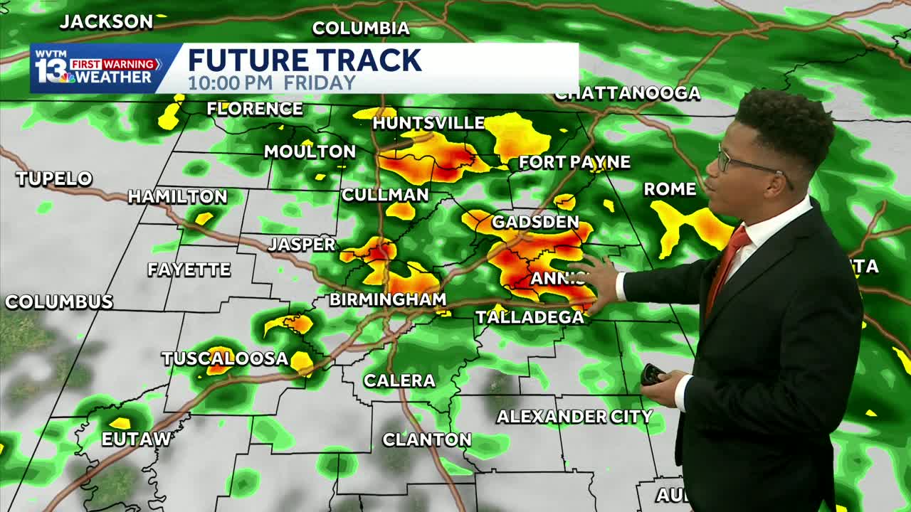 Scattered showers and storms return to Alabama Friday, with much warmer ...