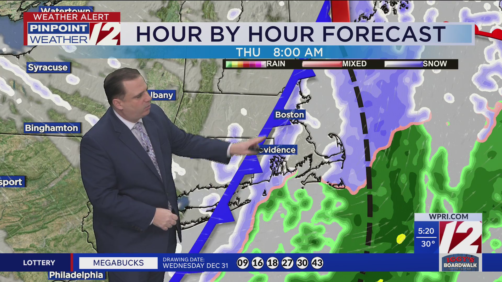 WPRI 12 weather forecast for 1/1/26: Snow this morning; windy and ...