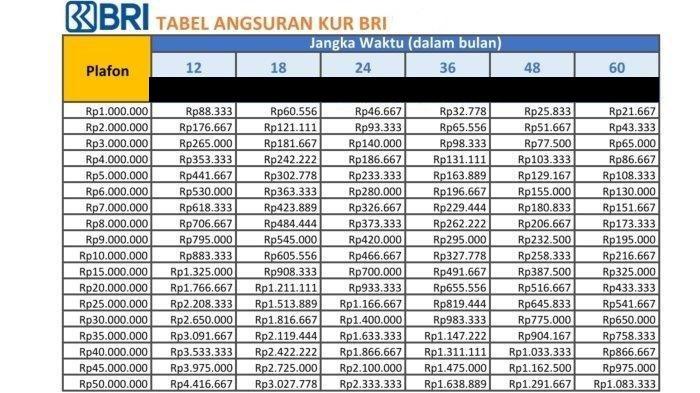 Daftar angsuran KUR BRI Januari 2026, pinjaman dari Rp1-50 hingga Rp50-150 juta, ini syarat utama