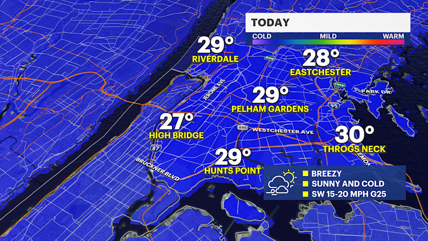 2026 starts with snow and wind in the Bronx, cold temps continue