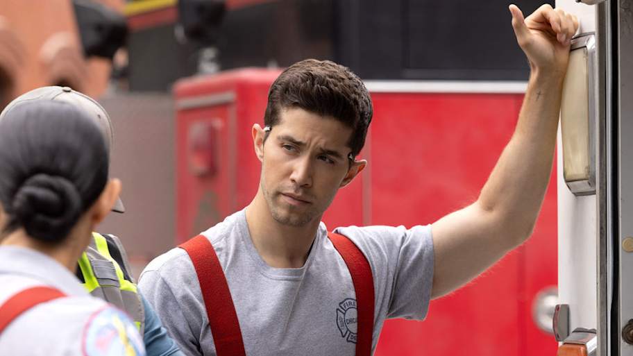 CHICAGO FIRE -- "In The Blood" Episode 1403 -- Pictured: (l-r) Miranda Rae Mayo as Stella Kidd, Brandon Larracuente as Sal Vasquez | Photo by: George Burns Jr/NBC