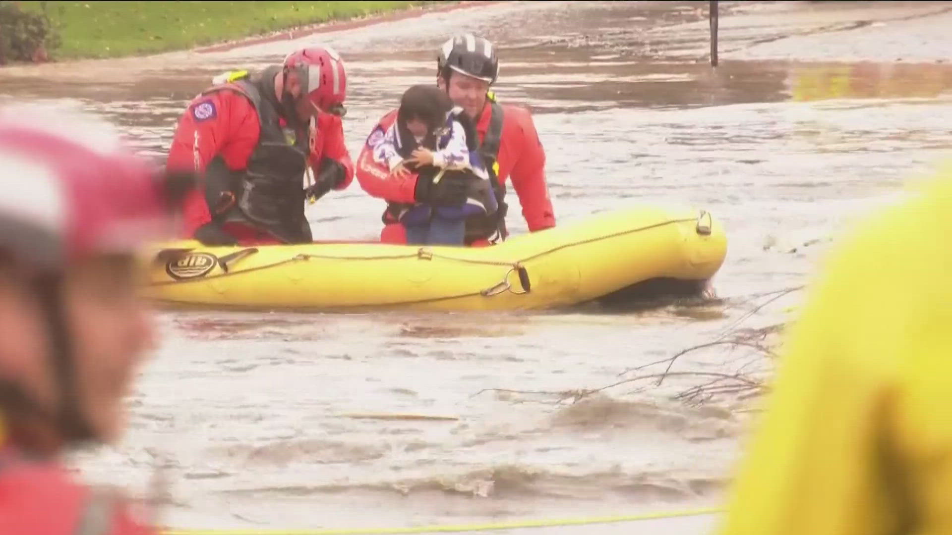 Man and child rescued from rushing water near San Diego's Fashion ...