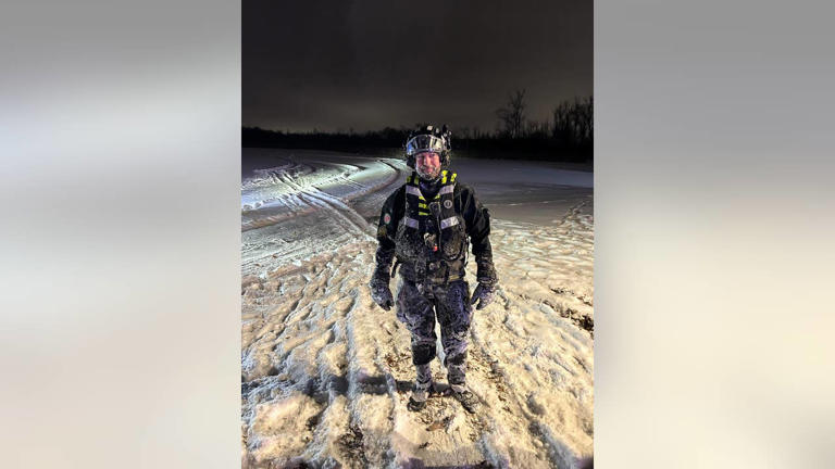 Waterford man rescued after falling through ice on Pleasant Lake