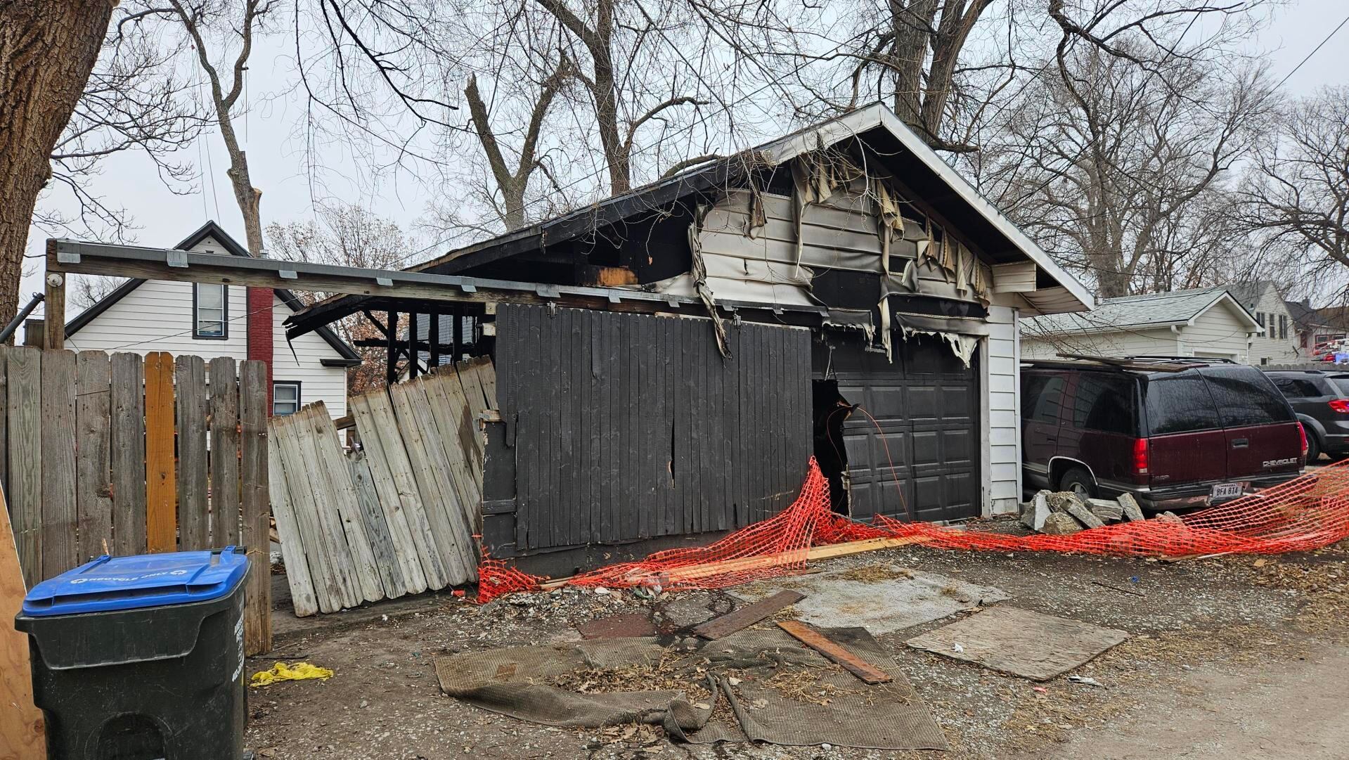 North Lincoln garage destroyed in August fire catches fire again due to ...