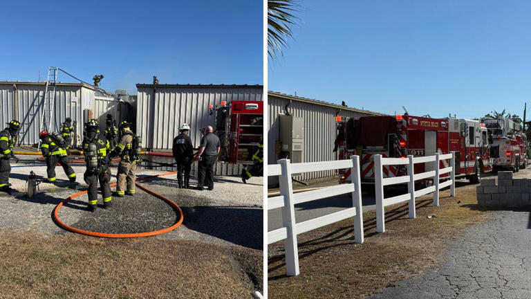 Roads reopen after crews respond to commercial building fire in Myrtle ...