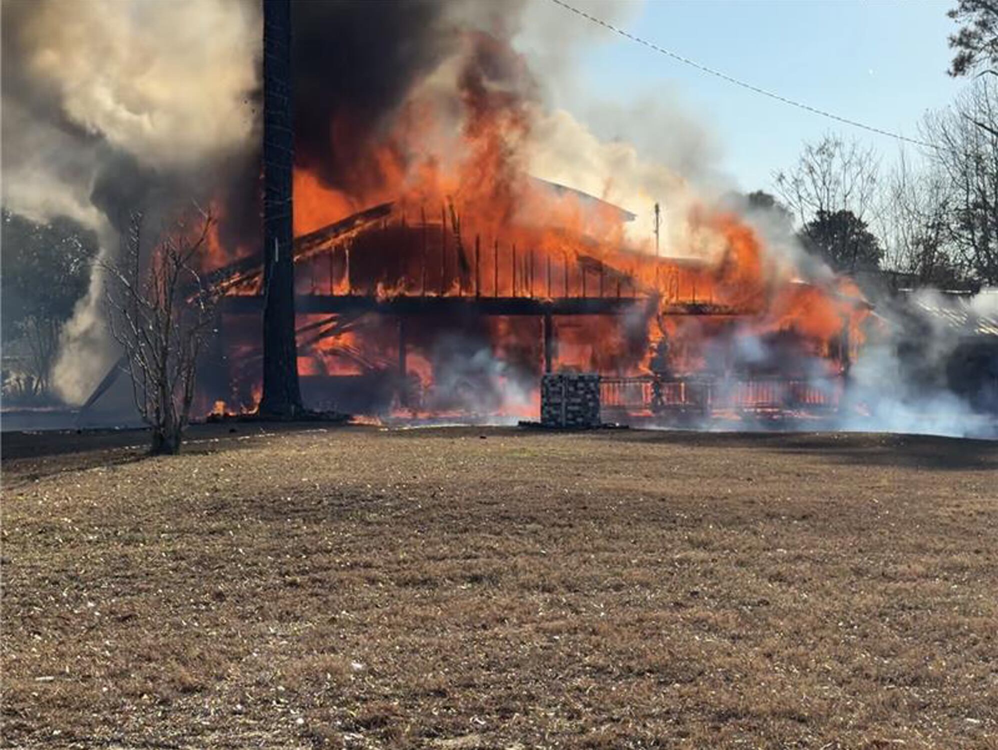 Fire crews battle Andrews house fire