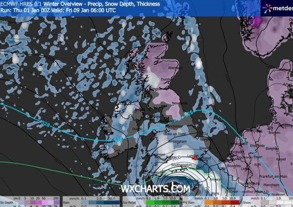 Snow maps show exact date blizzards cover most of UK as -11C Arctic ...