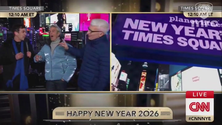 Anderson Cooper tries to stop Andy Cohen’s drunken CNN midnight rant