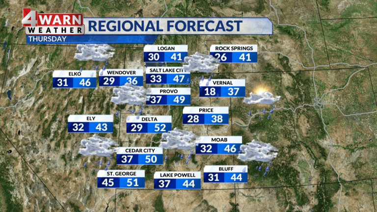 Cloudy with rain showers to start the new year