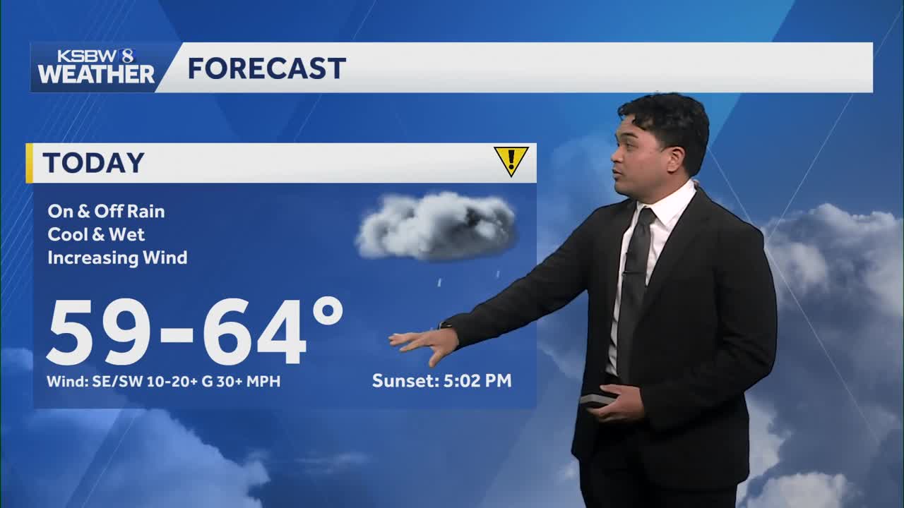 Ongoing rain will be seen along the Central Coast Thursday, with a ...