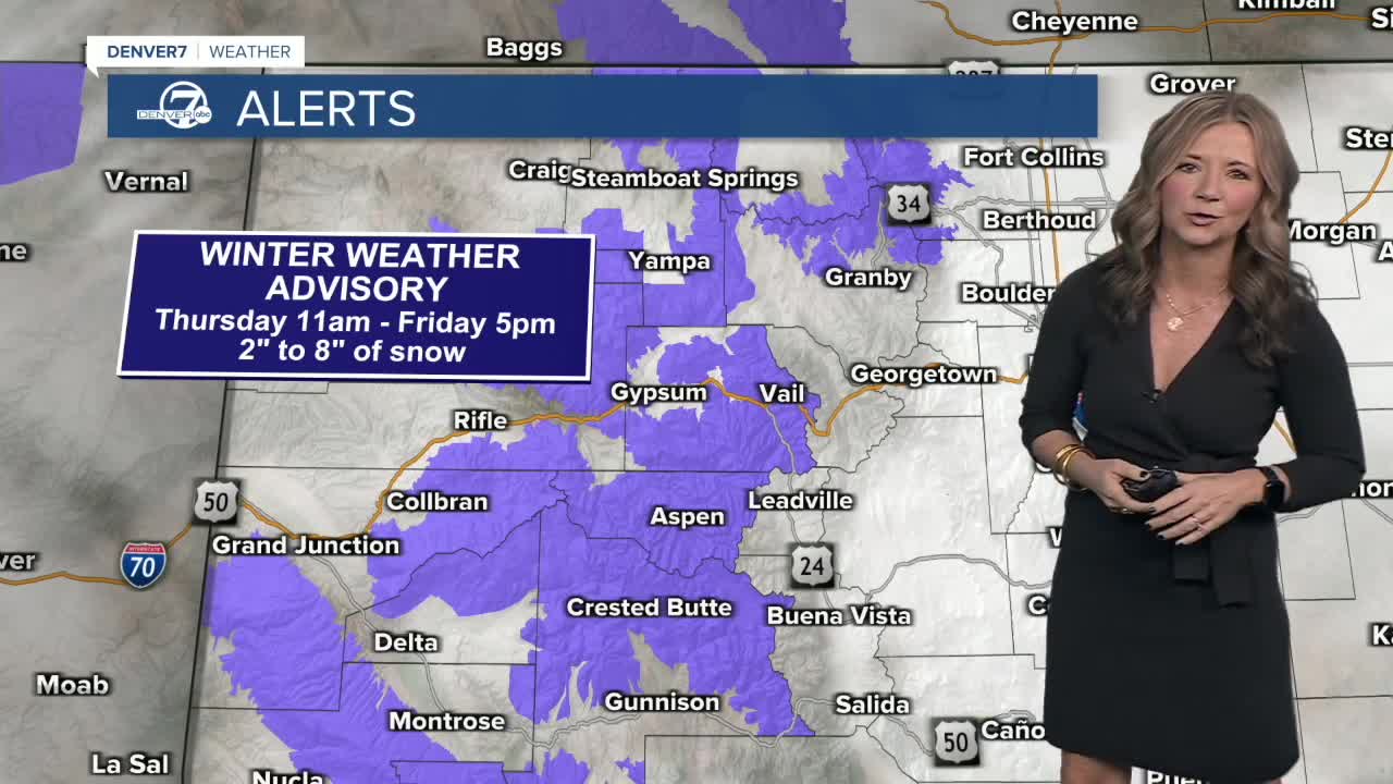 Winter weather advisory for the mountains as warm temps settle into Denver