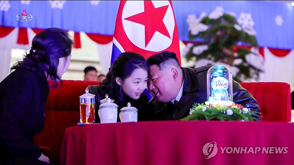 N Korean leader with his daughter