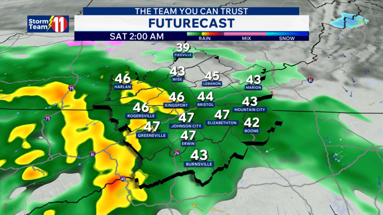 Clouds increase overnight with clouds and warmer temperatures for Friday