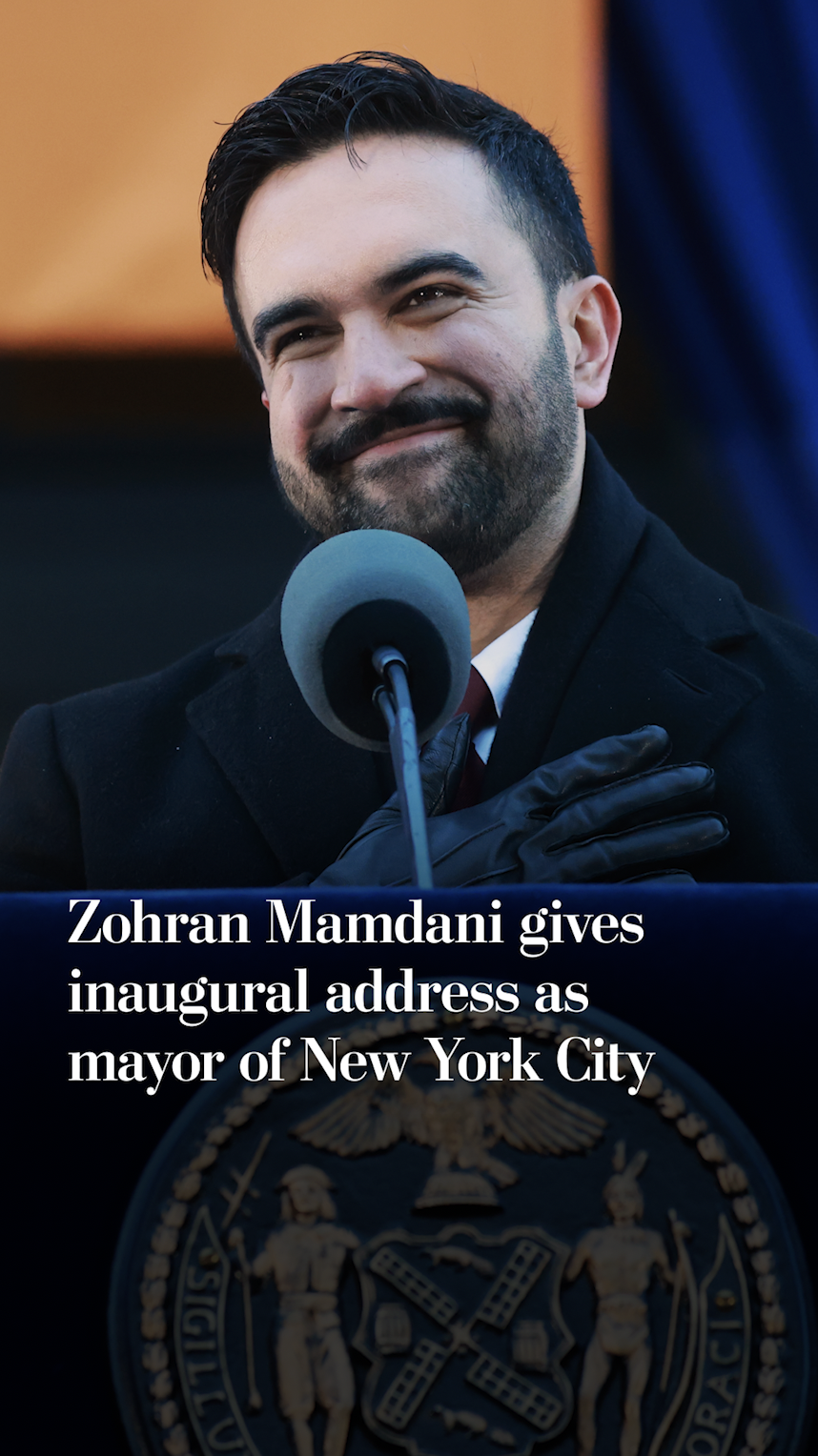 Zohran Mamdani gives inaugural address as mayor of NYC