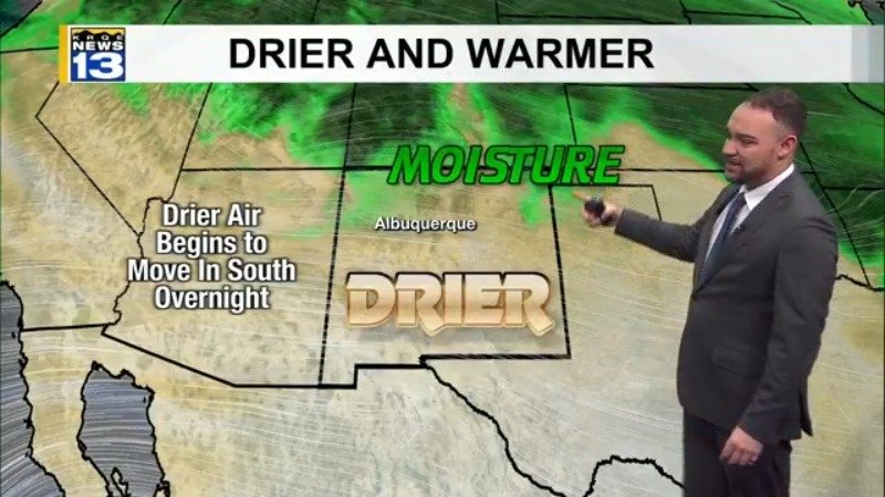 Drier and warmer conditions move in for the weekend