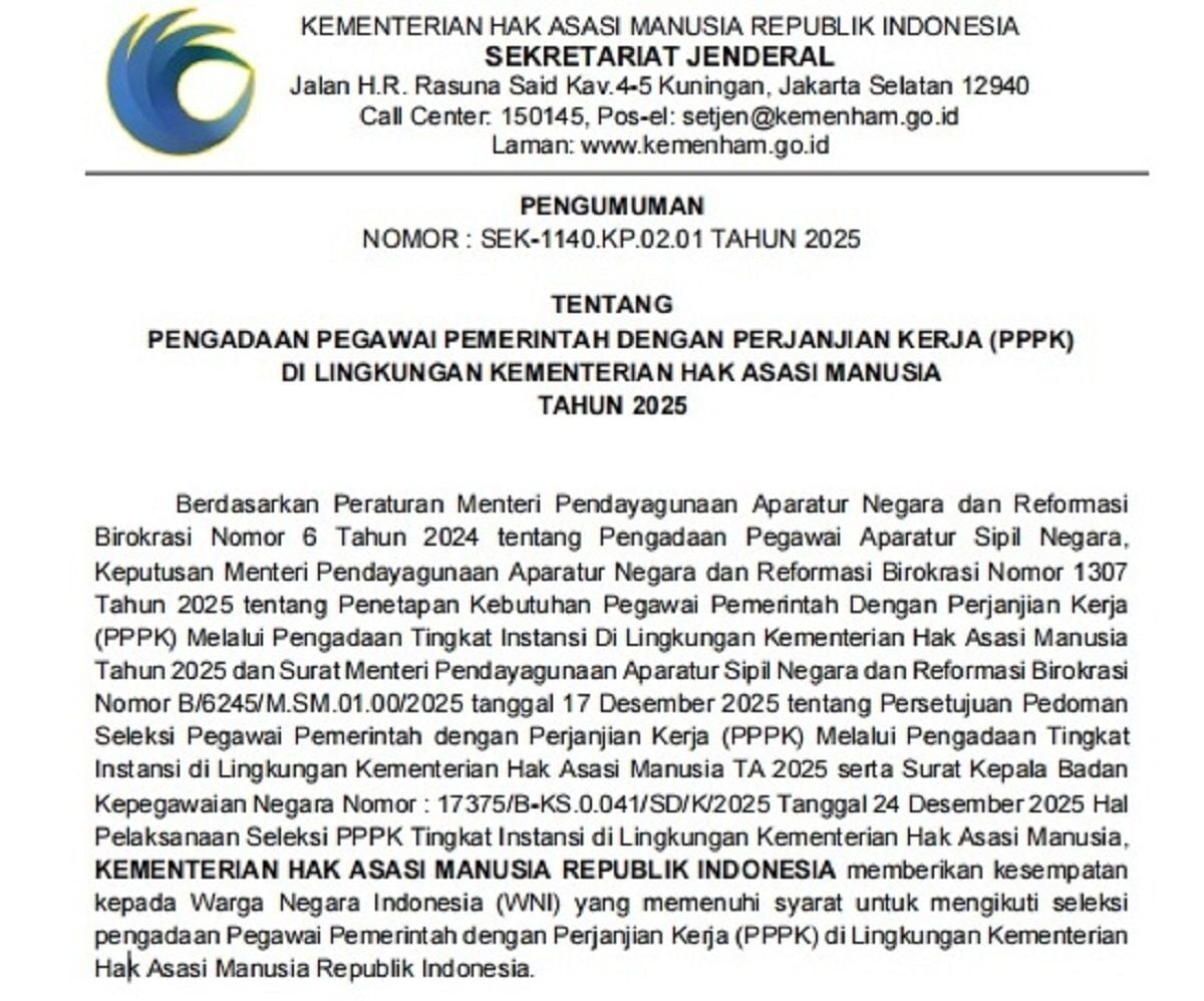 Formasi, Syarat, dan Penempatan Loker Kemenkumham 2026