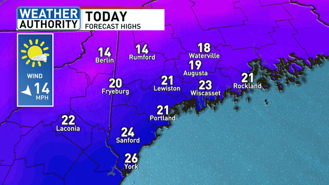 A frigid Friday, a few snow showers possible this weekend