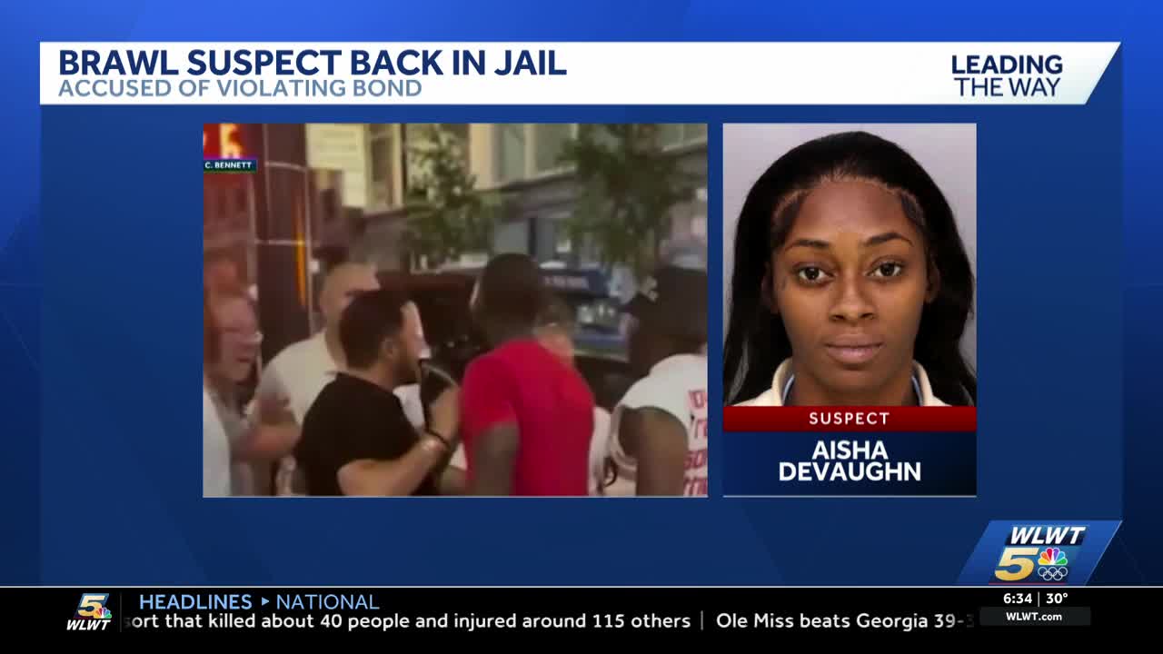 Suspect in viral downtown brawl jailed for bond violation