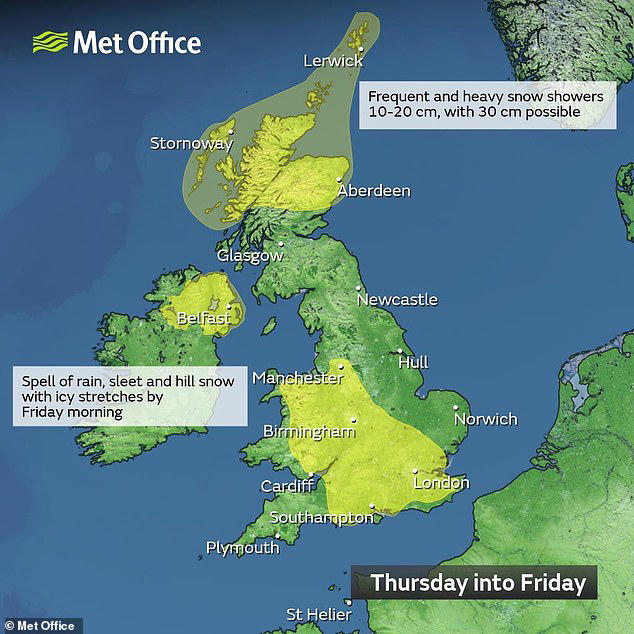 London on snow warning as -10C Arctic blast set to grip entire UK for a ...