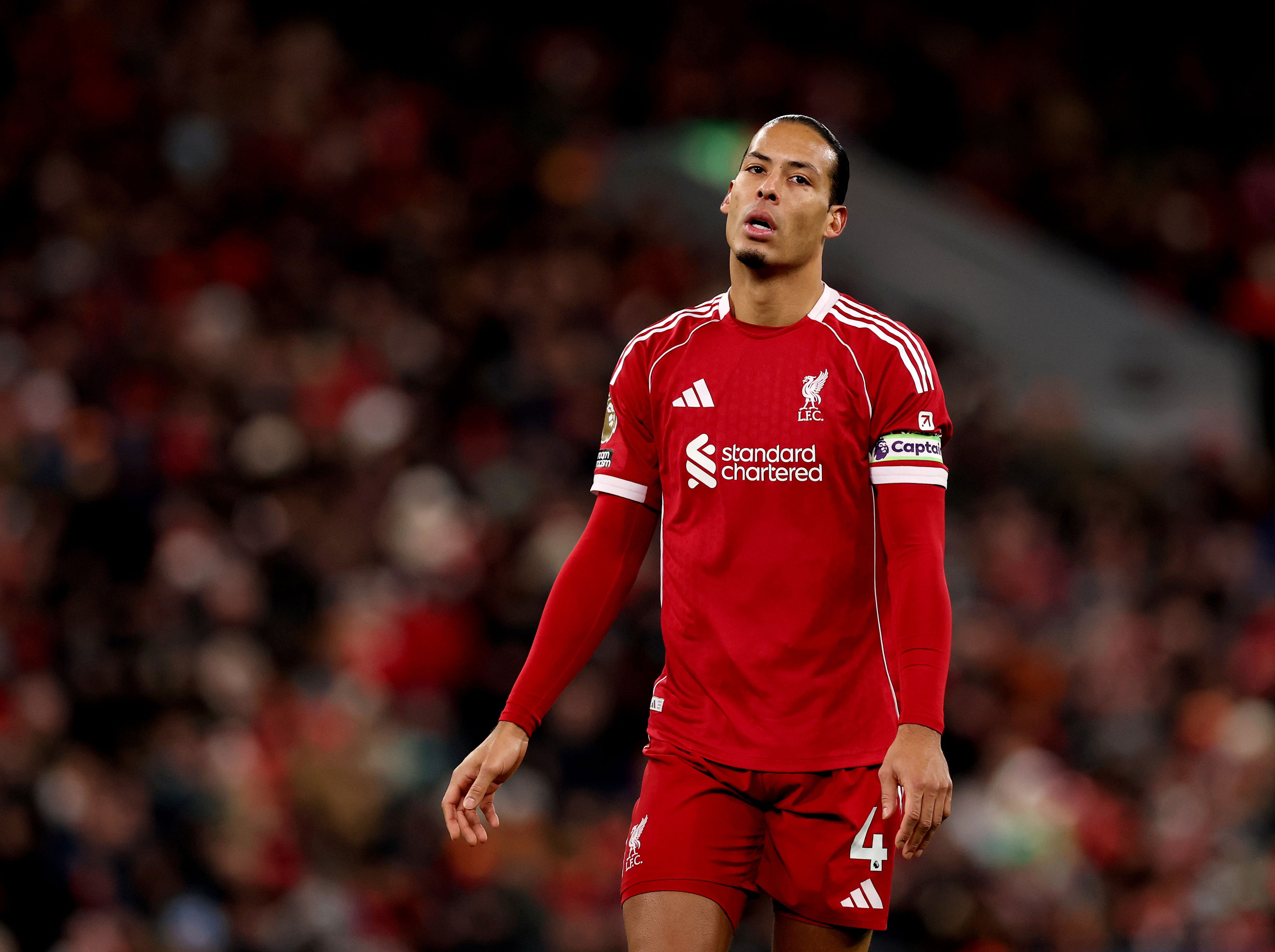 Virgil van Dijk during the Premier League match between Liverpool and Leeds United (Getty Images)