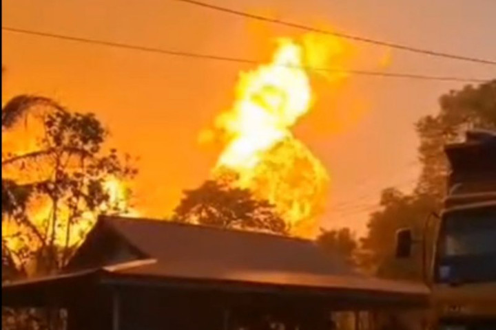 Pipa Gas PT TGI di Riau Meledak, Api Membakar 15 Meter Tanpa Korban