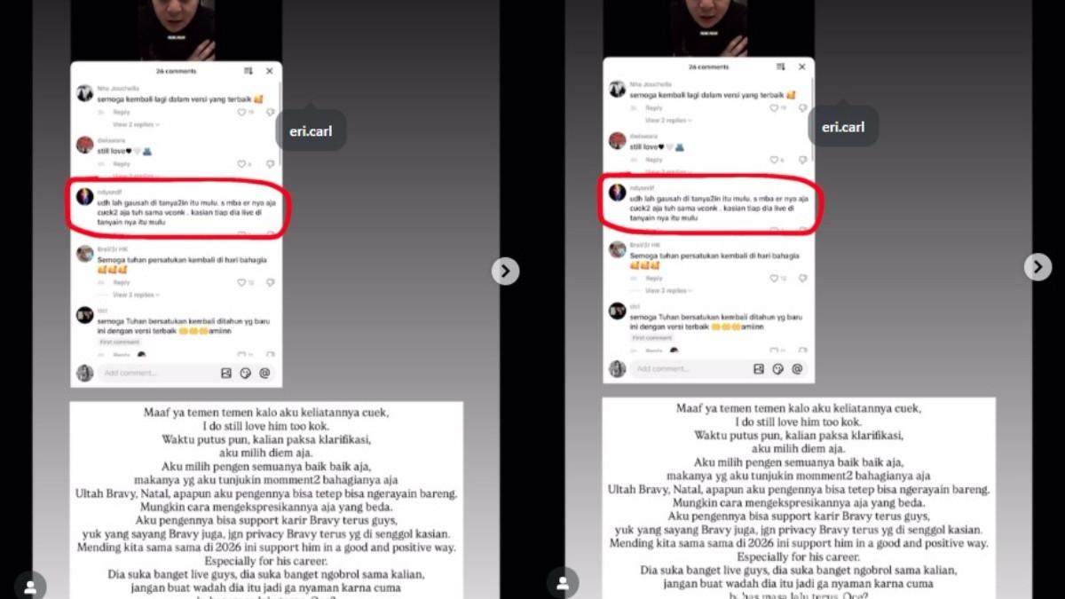 Polemik Erika Carlina dan DJ Bravy: Masih Suka, Minta Jangan Hujat Mantan