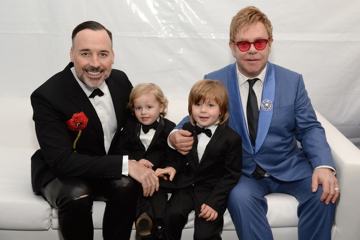 Elton John's sons Zachary, 15, and Elijah, 12, steal the spotlight ...