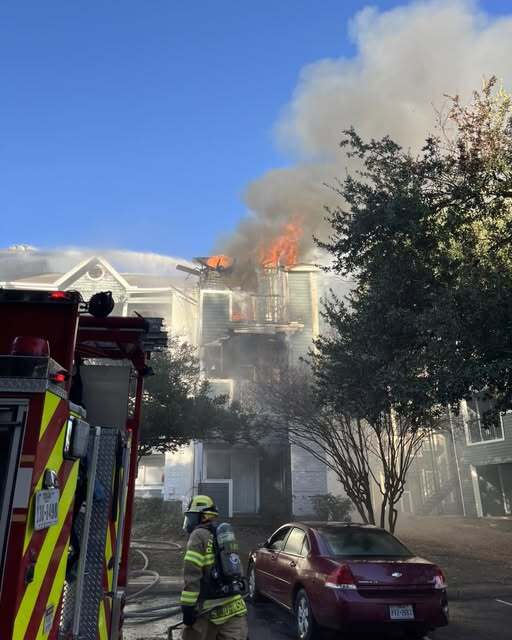 Travis County firefighters battling three-story apartment fire