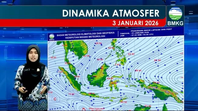 Siklon tropis Iggy melemah, sirkulasi siklonik lain picu hujan lebat di Kalimantan 3 Januari 2026