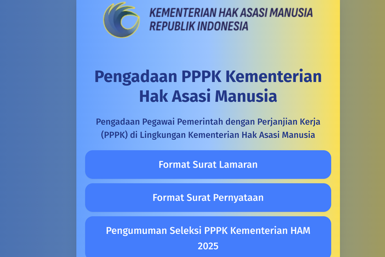 Kementerian HAM Buka 500 Formasi PPPK 2025 untuk Lulusan D3–S1, Cek Jadwalnya