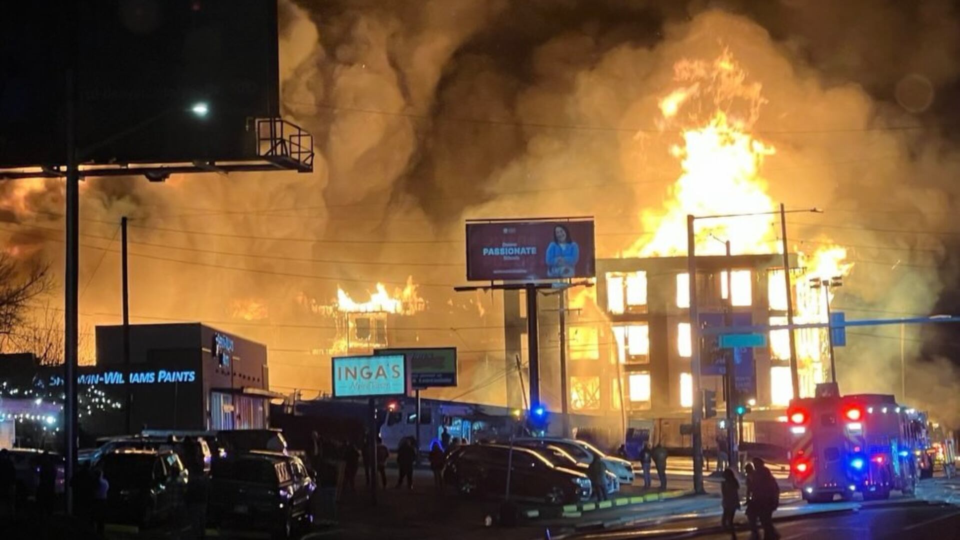 Crews battle large fire in Denver Friday night