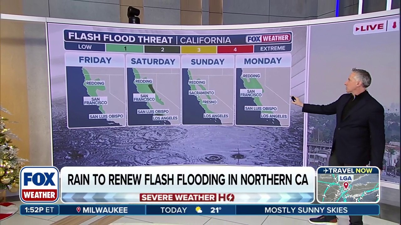 Storms bringing heavy rain to West Coast for first weekend of new year