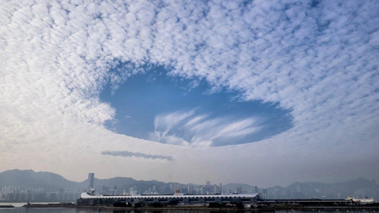 Florida cold front shows off rare hole punch or fallstreak clouds