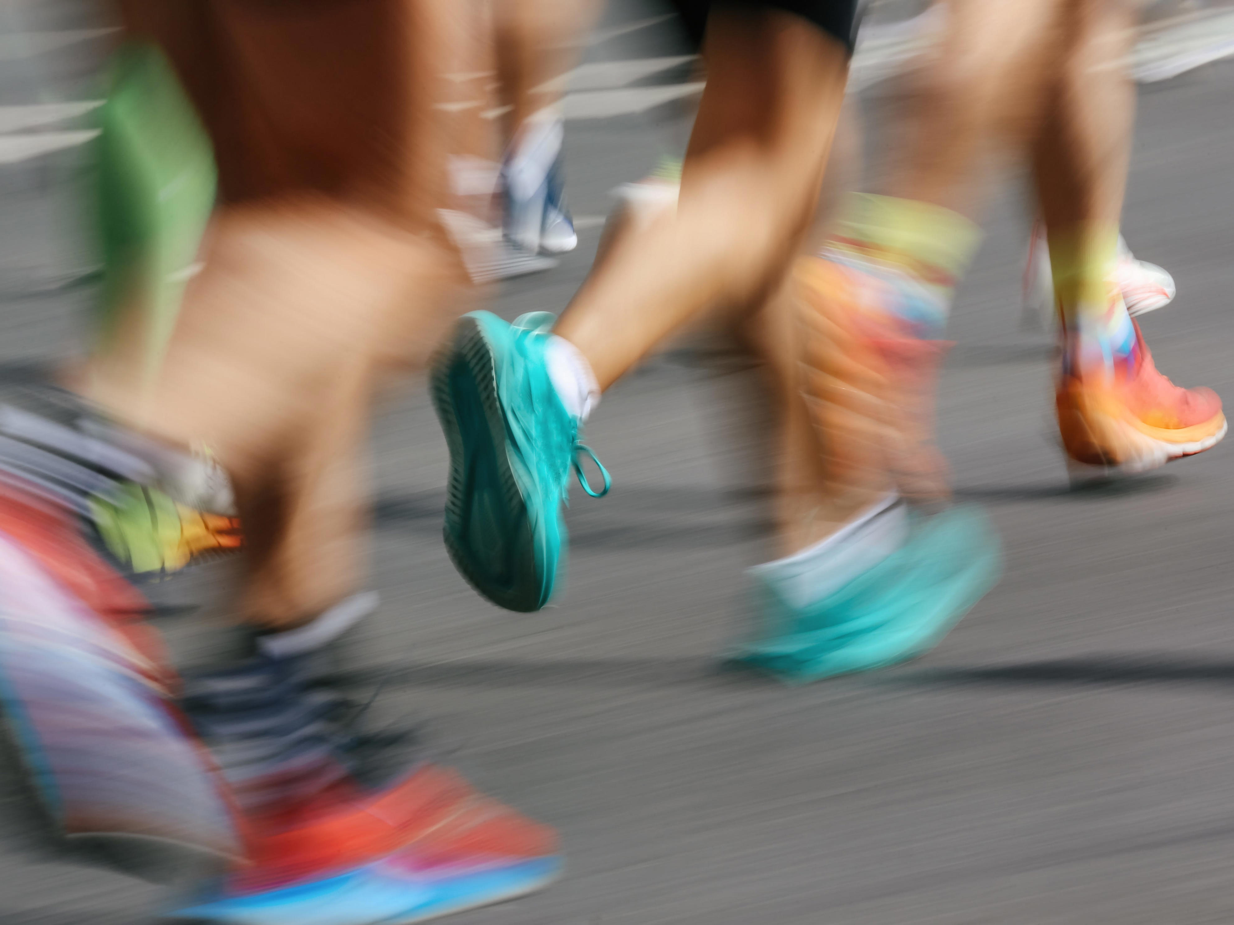 Runners racing