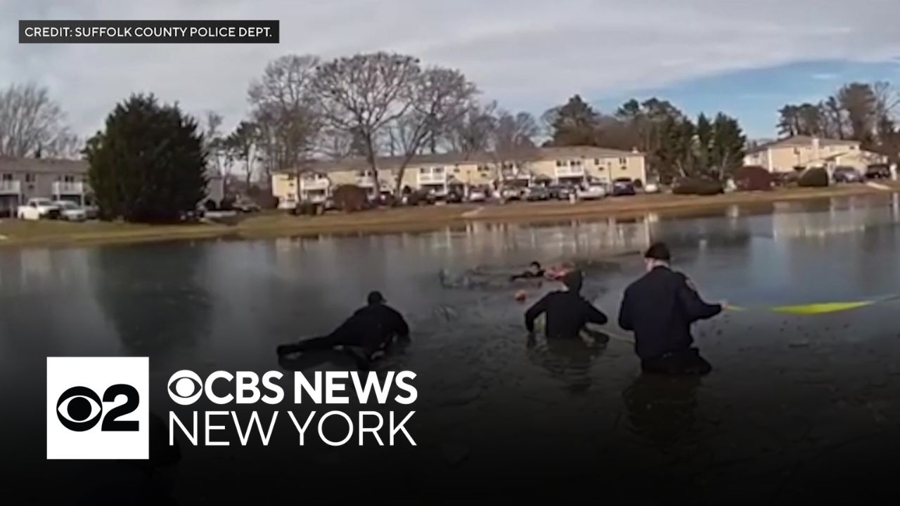 Long Island officers save 8-year-old boy from icy pond on Christmas Day