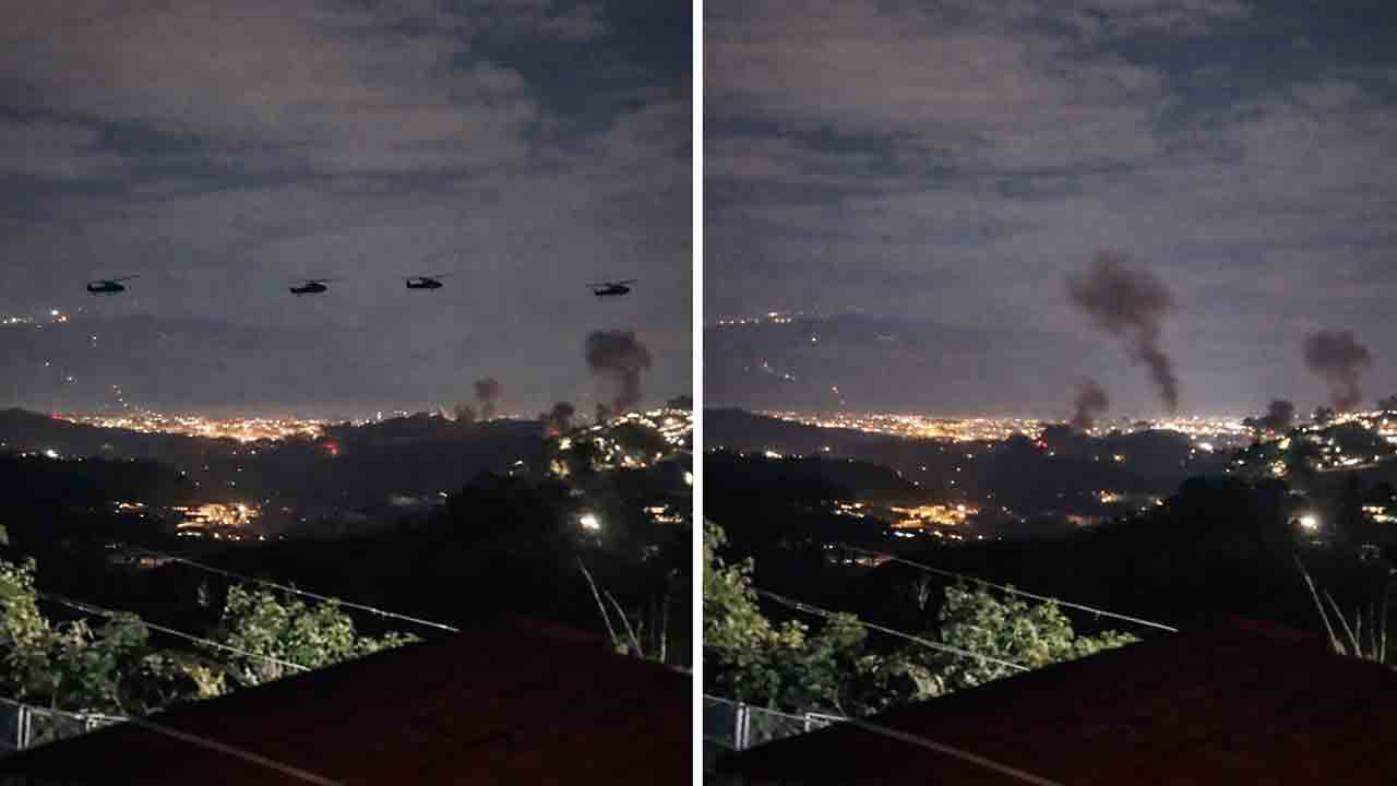 Helikopter Militer Terlihat di Atas Caracas Usai Ledakan di Ibu Kota Venezuela