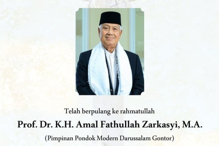 Pimpinan Pondok Modern Darussalam Gontor, KH Amal Fathullah Zarkasyi wafat di Solo
