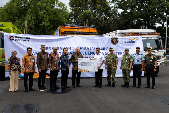 Bank Mandiri dan Kemenhan Bangun 5 Jembatan Bailey di Sumatera