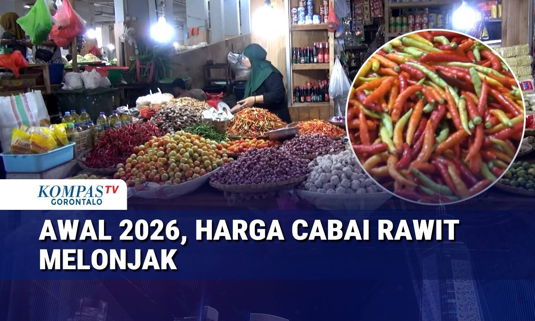 Awal 2026, Harga Cabai Rawit di Pasar Sentral Kota Gorontalo Melonjak
