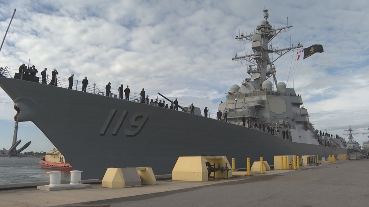 USS Delbert D Black deploys from Mayport amid global tension; sailors ...
