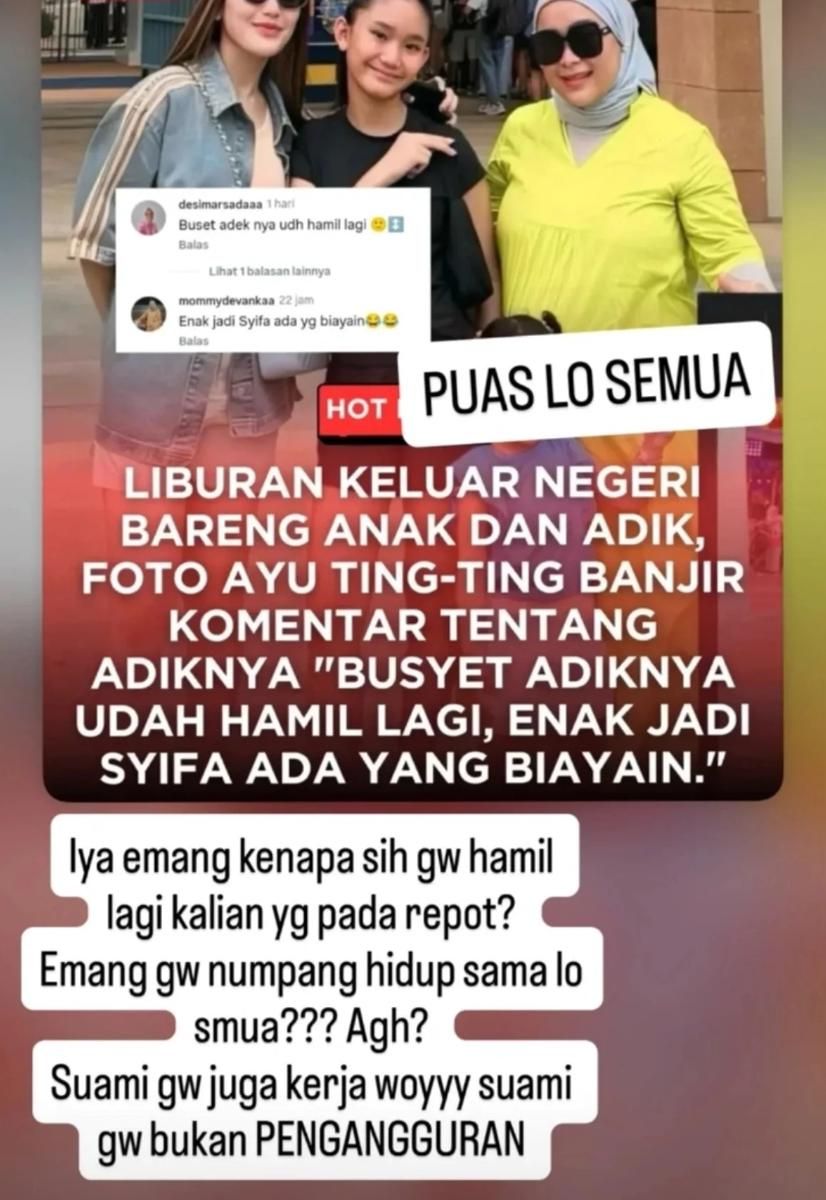 Reaksi Syifa adik Ayu Ting Ting usai dituding netizen numpang hidup