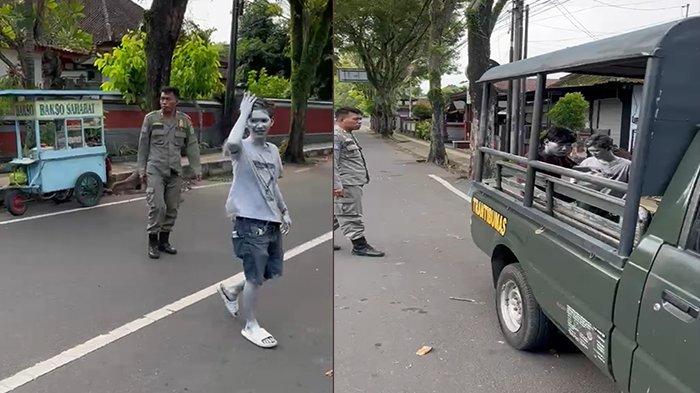 ‘Manusia Silver’ ngemis bikin resah warga di Bali, Satpol PP Klungkung langsung sidak jalan