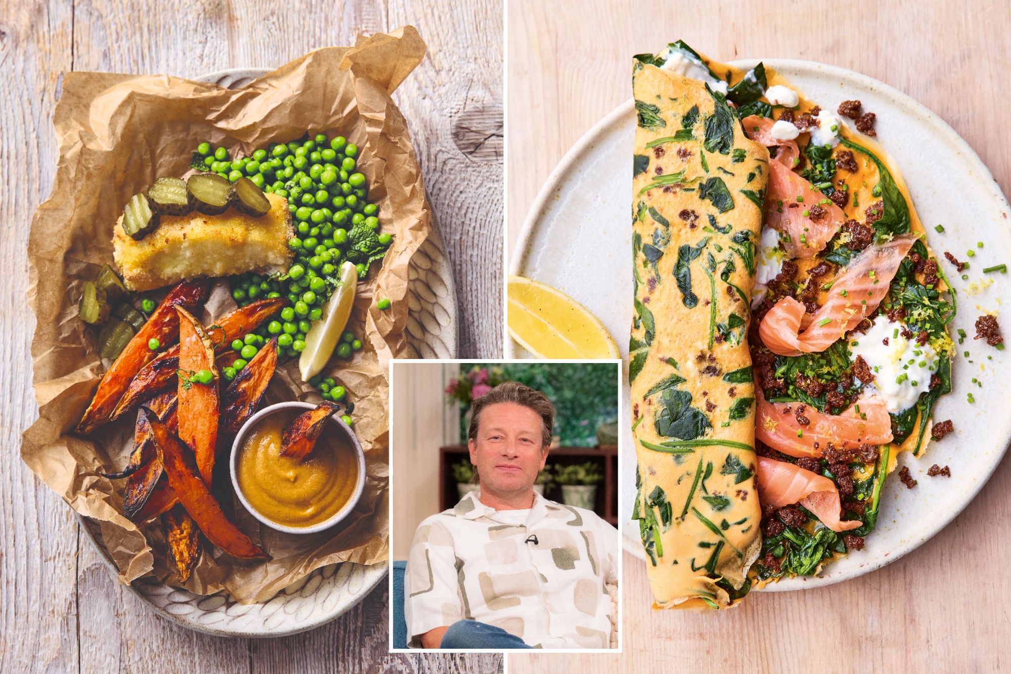 Jamie Oliver reveals how he made a healthy version of fish and chips