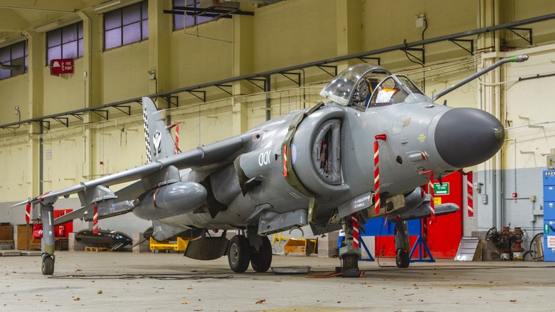 Where was the legendary Harrier jump jet made and who made it?